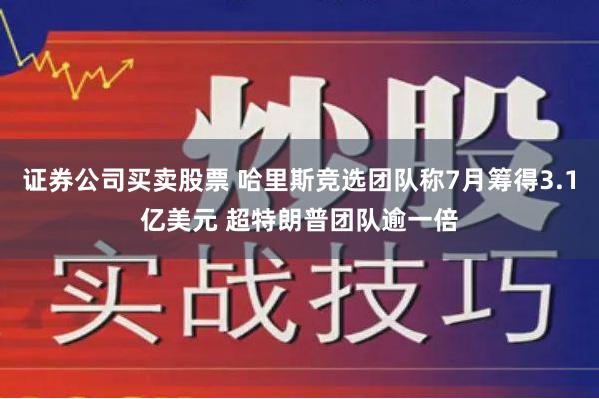 证券公司买卖股票 哈里斯竞选团队称7月筹得3.1亿美元 超特朗普团队逾一倍